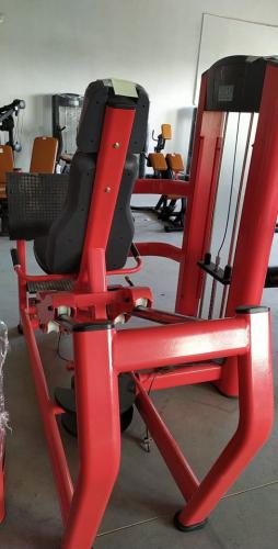 Seated Leg Press with 120 KGS Steel Weight Stack Red/Black